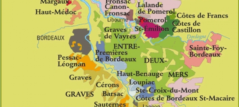 Bordeaux wine region map